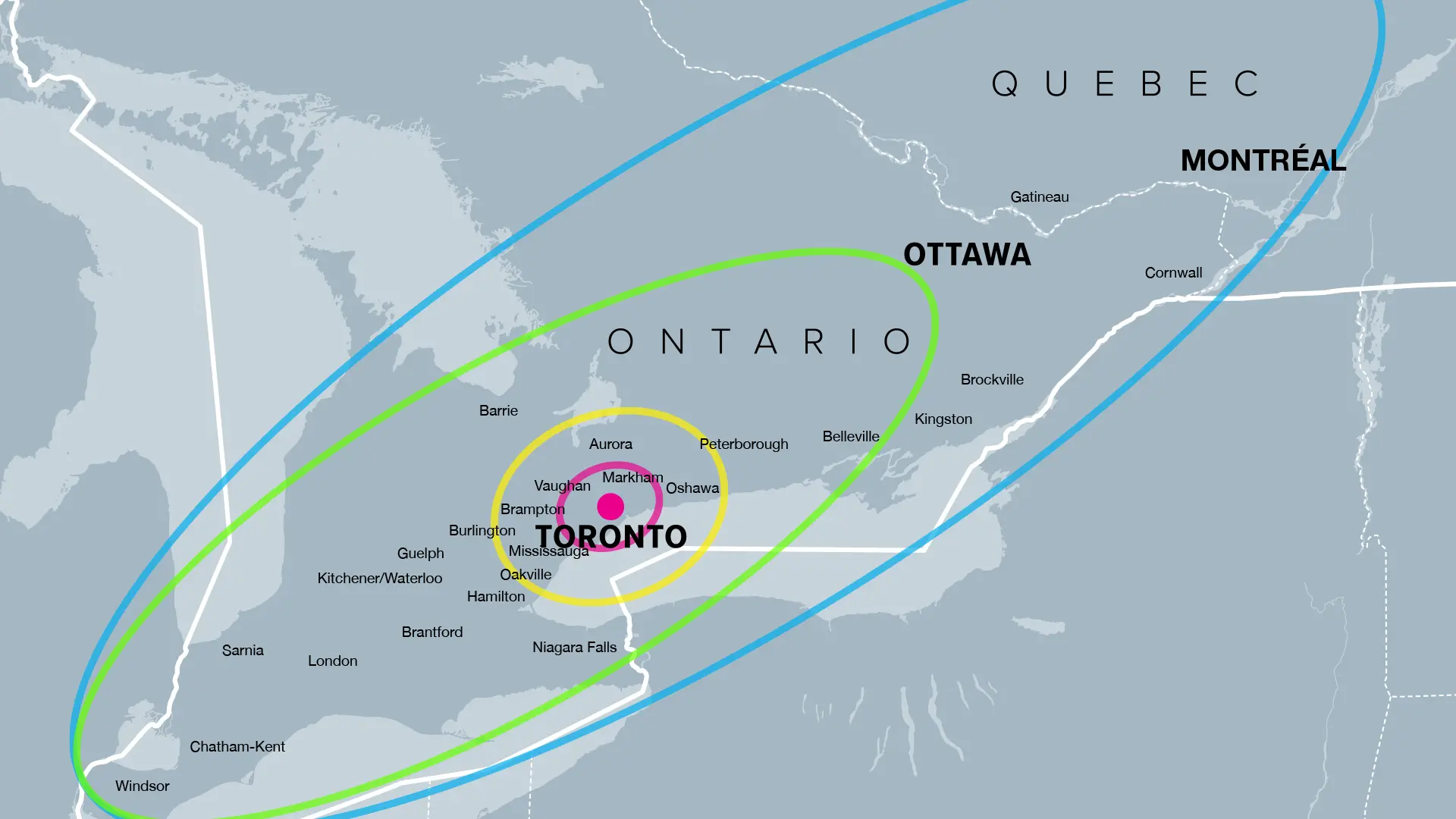 Huge Paper Delivery Zones Map Ontario and Québec
