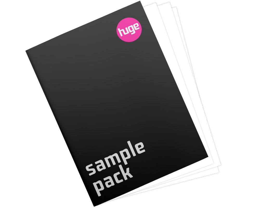 huge-sample-pack-magenta Huge Paper, Synthetics and Magnetics Sample Packs for Commercial Printing